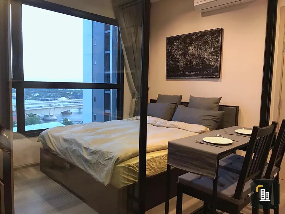 For rent, The Politan Rive, fully furnished room, good price, high floor, Phra Nang Klao bridge view I was told that I had to make a reservation quick