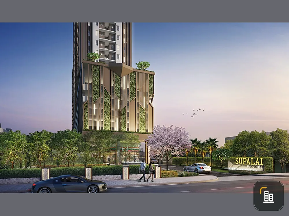Down payment sale, Supalai Veranda, Sukhumvit 117, penthouse floor, north, Chao Phraya River view, don't miss it.