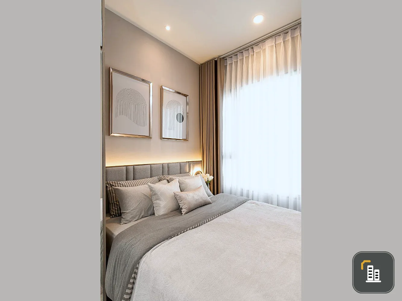 For rent, Knightsbridge, Kasetsart Society, Simplex type room, 3rd floor, beautiful room, luxurious decoration, very livable, book now.