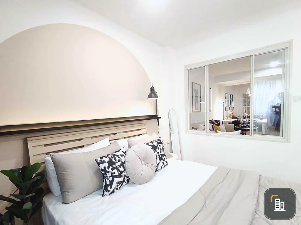 For sale, Lumpini Ville, Cultural Center, Building D, 3rd floor, beautiful room, fully furnished, beautiful, livable, complete