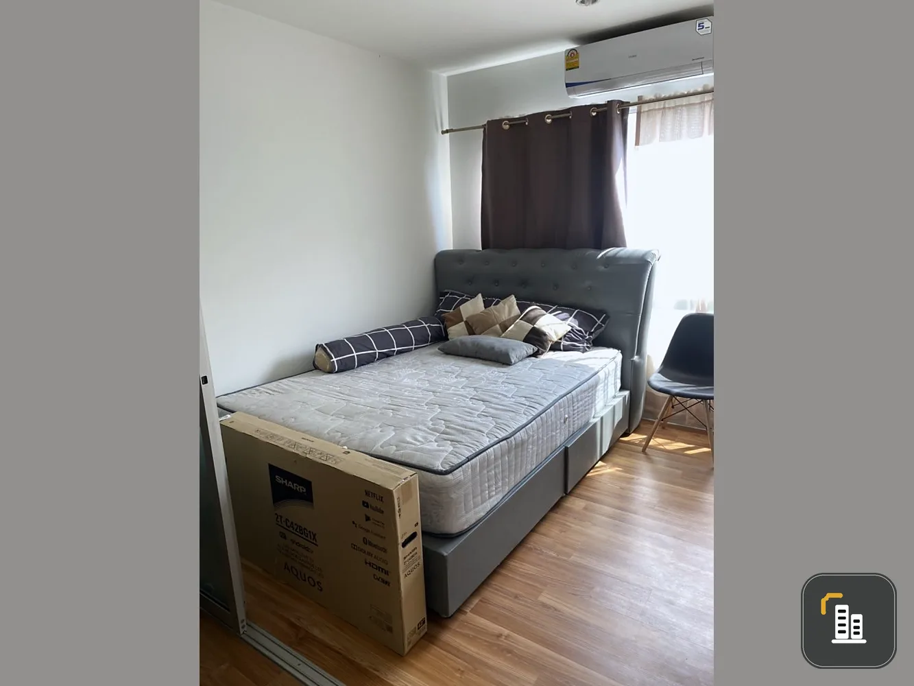 For rent V Condo Lat Krabang, ready to move in, 7th floor, garden view, easy to travel, don't wait, book now!