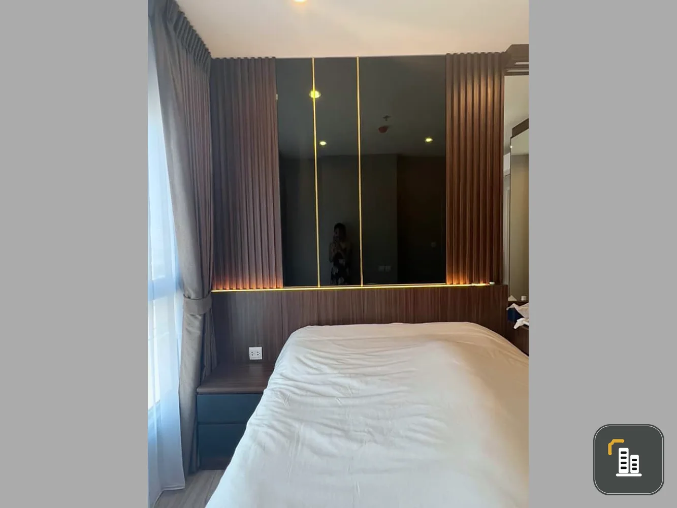 For rent The Tree Huamark Interchange, luxury decorated room, built-in, full height, great view, excellent, book quickly