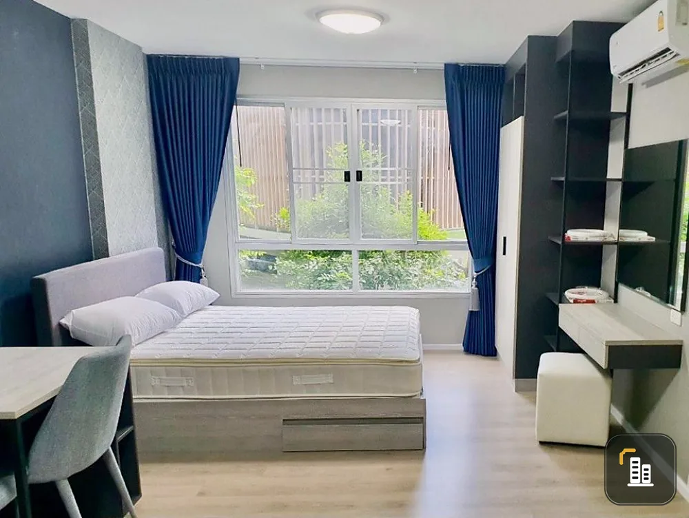 Selling D Condo Campus Rangsit Phase 1, private garden view, beautiful room, fully furnished + electrical appliances, good price, don't miss it!