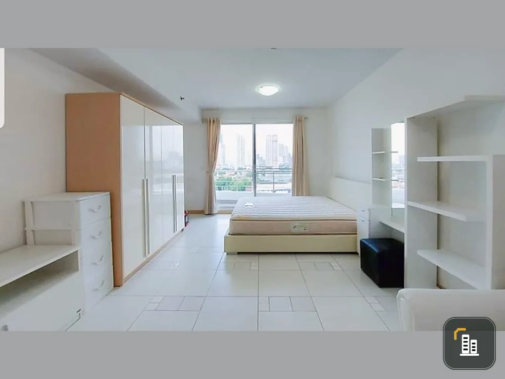 For rent, Supalai River Place, white room, beautiful, clean, good light, great view, comfortable to live, book today
