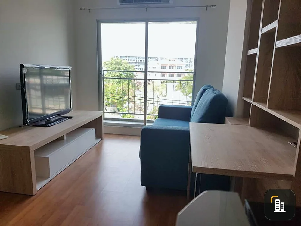 Condo for sale, Lumpini Place Bangna Km.3, corner room, 1 bedroom, 1 bathroom, ready to move in, fully furnished, hurry up