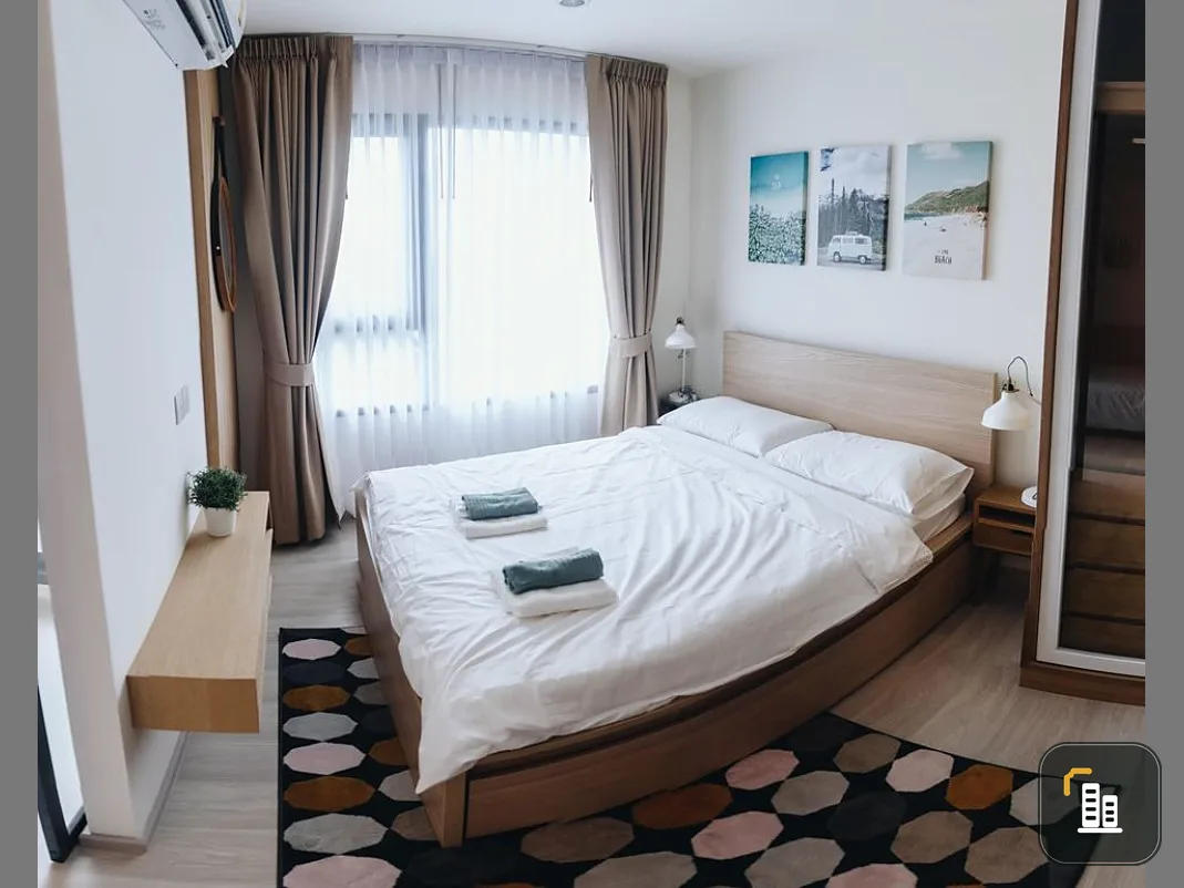 Condo for rent: Life Asoke, 2 bedrooms, 1 bathroom, morning sun, fully furnished, complete electrical appliances Near MRT Phetchaburi, hurry!!