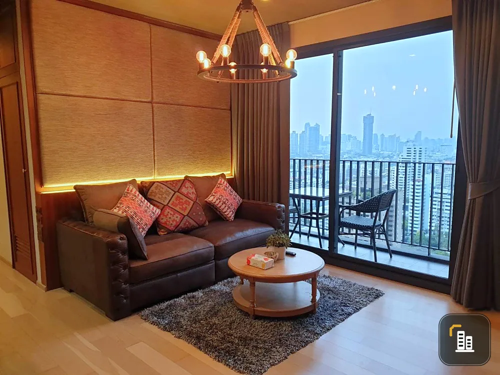 Condo for rent, HQ Thonglor, high floor, 2 bedrooms, 2 bathrooms, corner room, ready to move in, beautiful room, don't wait, hurry up