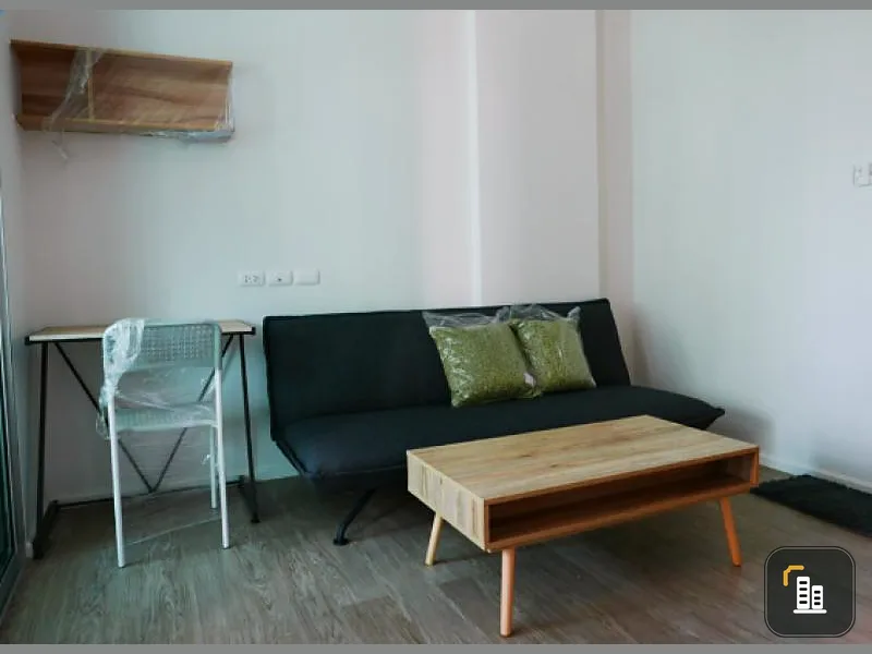 For rent, Happy Condo, Don Mueang, The Terminal, 3rd floor, corner room, garden view, built-in furniture, ready to move in.