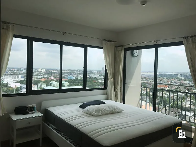 Urgent sale, Supalai Loft Chaengwattana, double bed, high floor, beautiful view, like it.