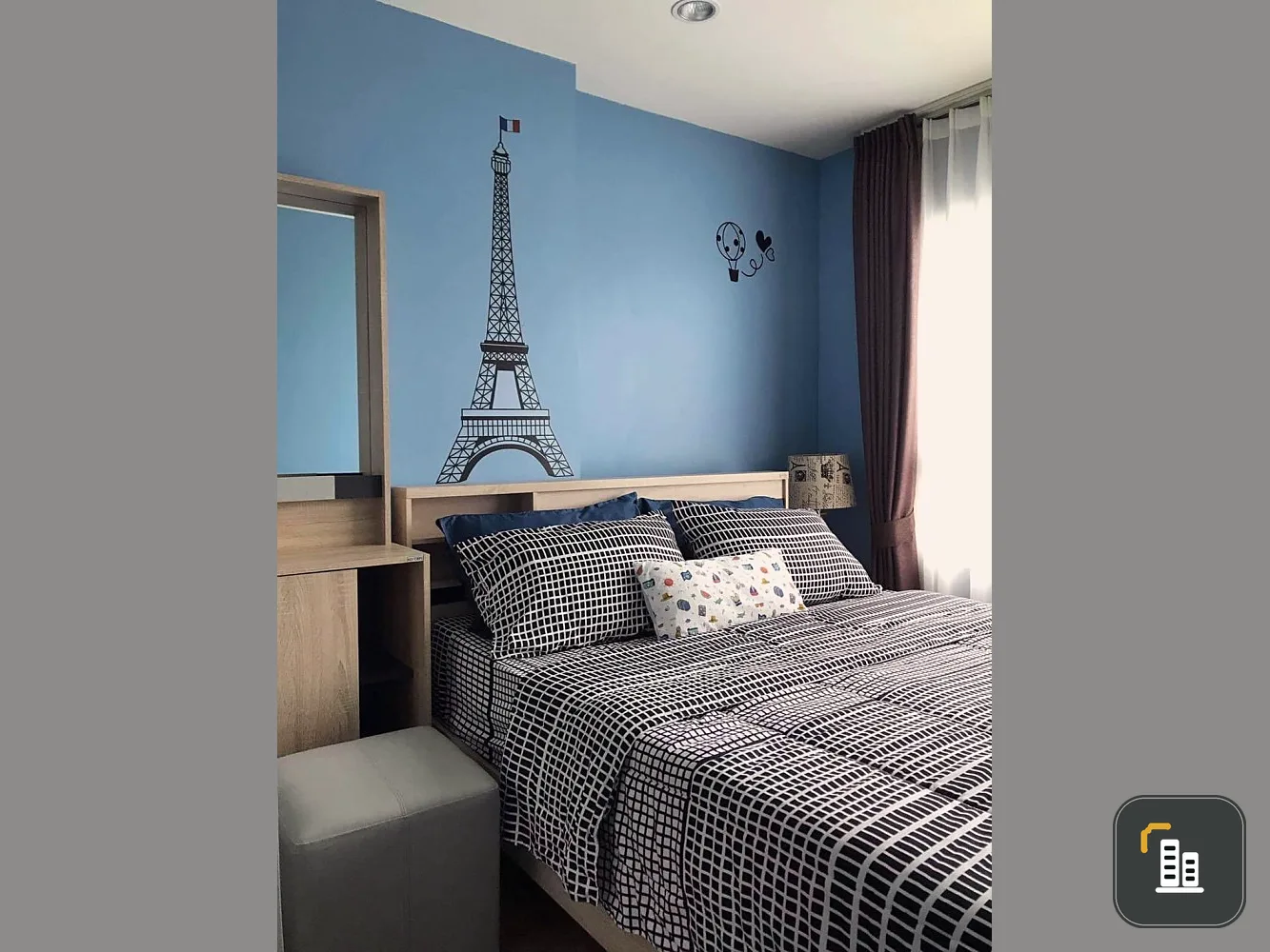 Sell, rent, Lumpini Ville Nakorn In-River View, 26th floor, beautiful city view. The blue room is super cute. Book now.
