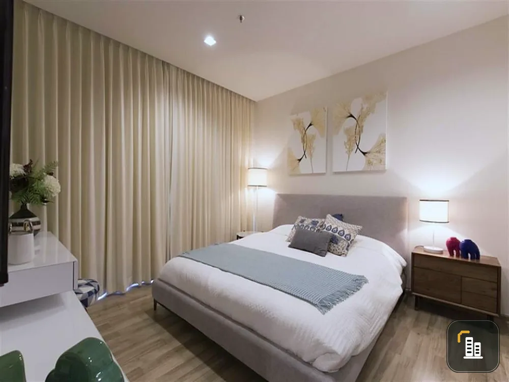 For rent, The Line Chatuchak-Mochit, spacious room, decorated in modern style, wide balcony, unblocked view. Reserve quickly.