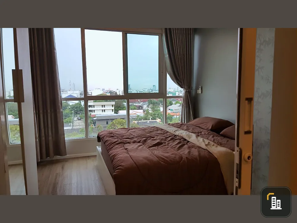 Sell / rent Happy Condo Ladprao 101, city view, with comfortable bed, comfortable sofa, reserved in advance.