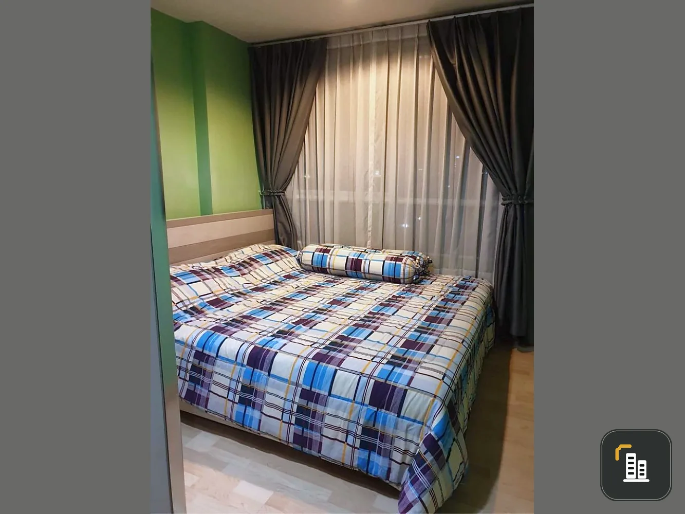For sale, Levo Ladprao 18, corner room, 1 bedroom, colorful decoration. with large spring bed You can reserve in advance.