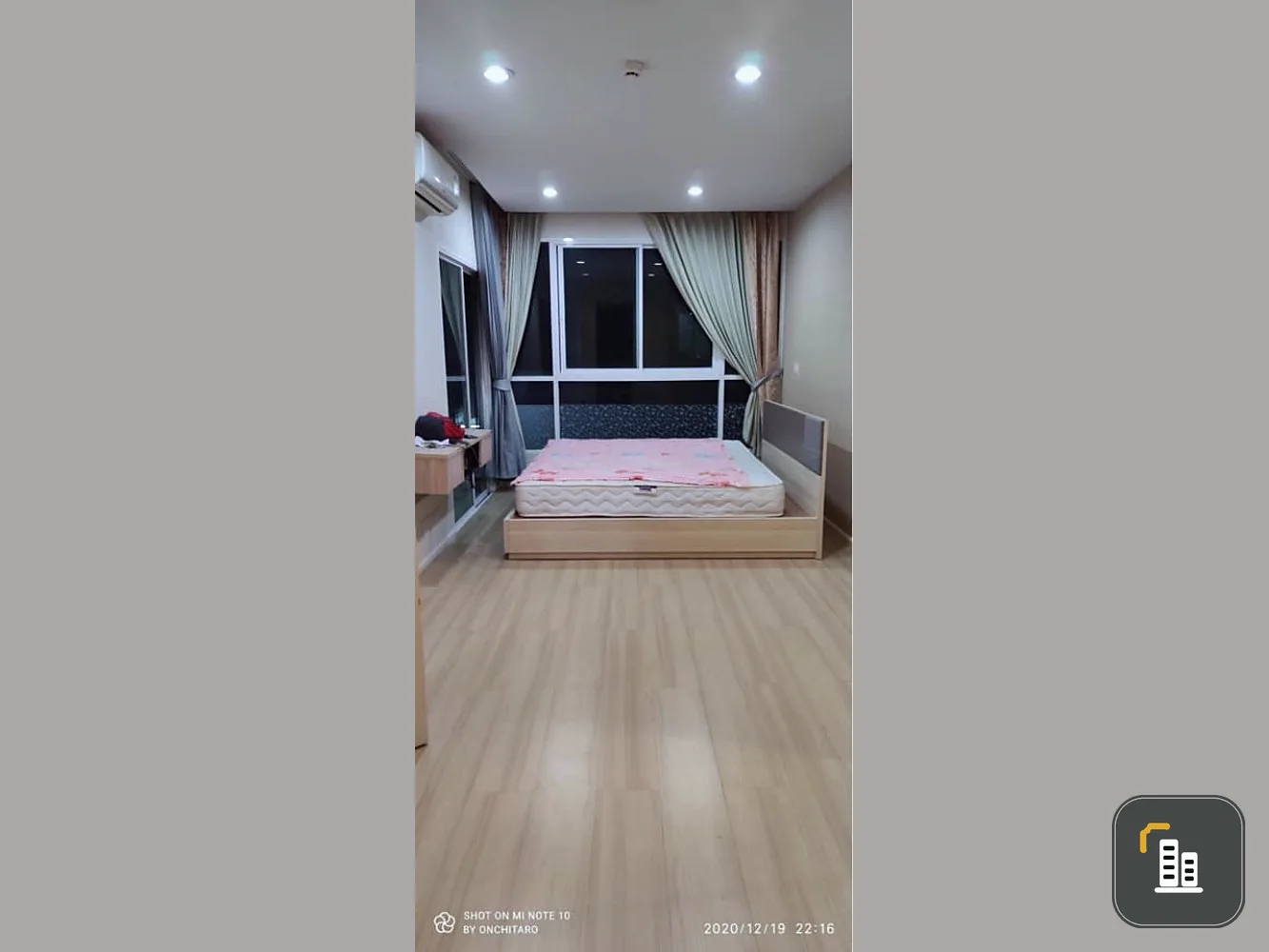 Sell Happy Condo Ladprao 101, spacious room, 1 large bedroom, with 2 air conditioners, cool, book now