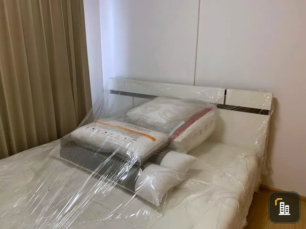 For rent D Condo Rattanathibet, 5th floor, high, good price, cheap price, comes with complete furniture and electrical appliances, hurry to reserve