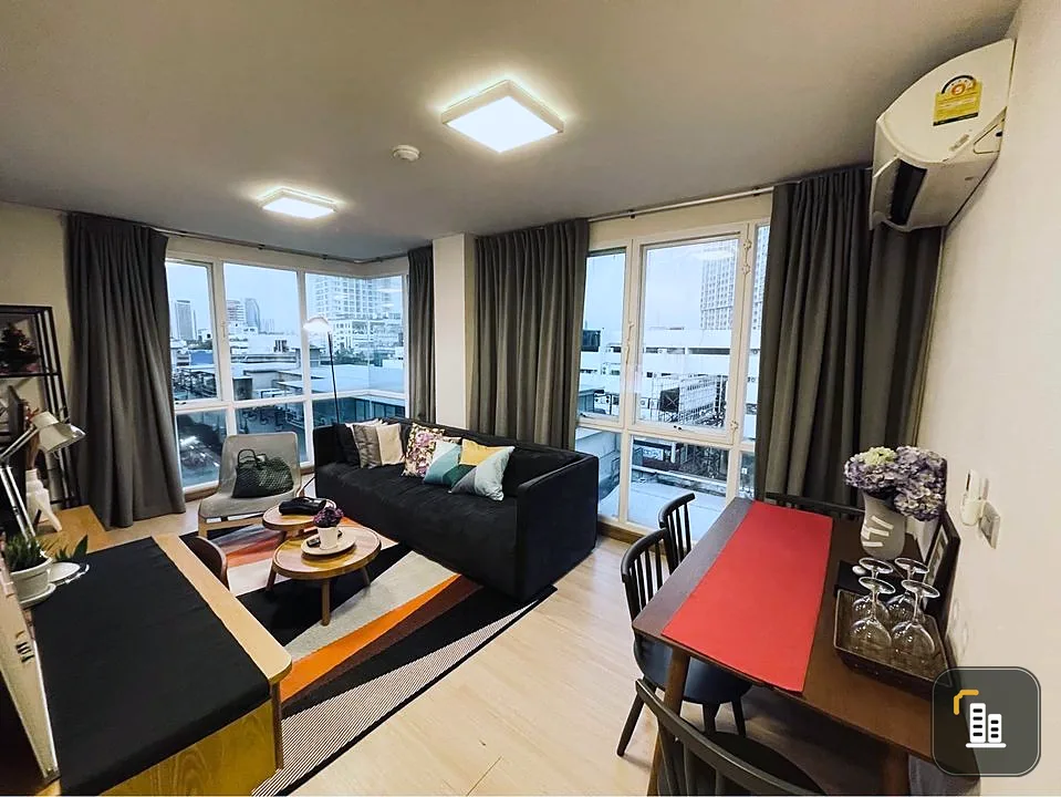 Sale, rent, Garden Asoke-Rama 9, corner room, fully furnished and appliances Ready to move in. Book now.
