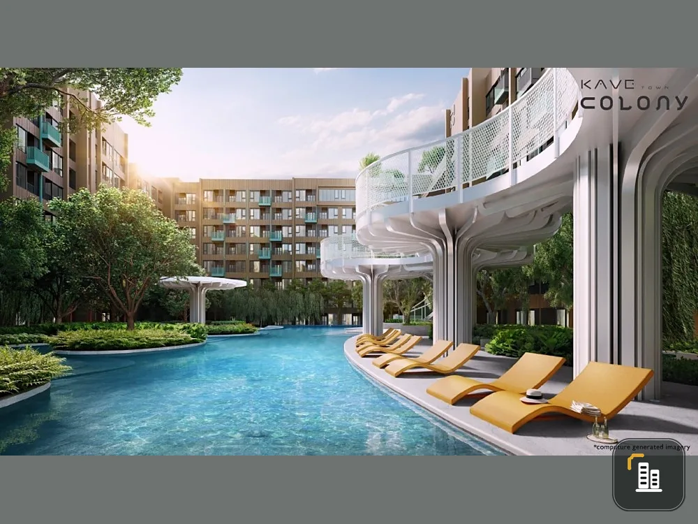 Down payment for sale, Kave Town Colony, wide room, 7th floor, pool view, good location, near university, don't wait!!