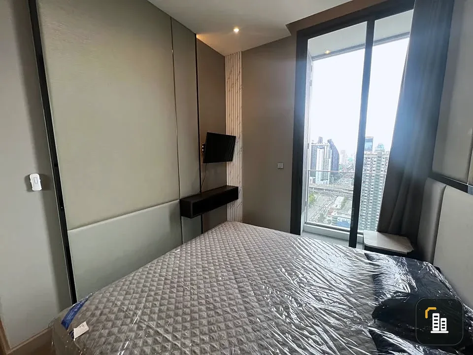Condo for rent, The Esse at Singha Complex, high floor, fully furnished, ready to move in, next to MRT Phetchaburi