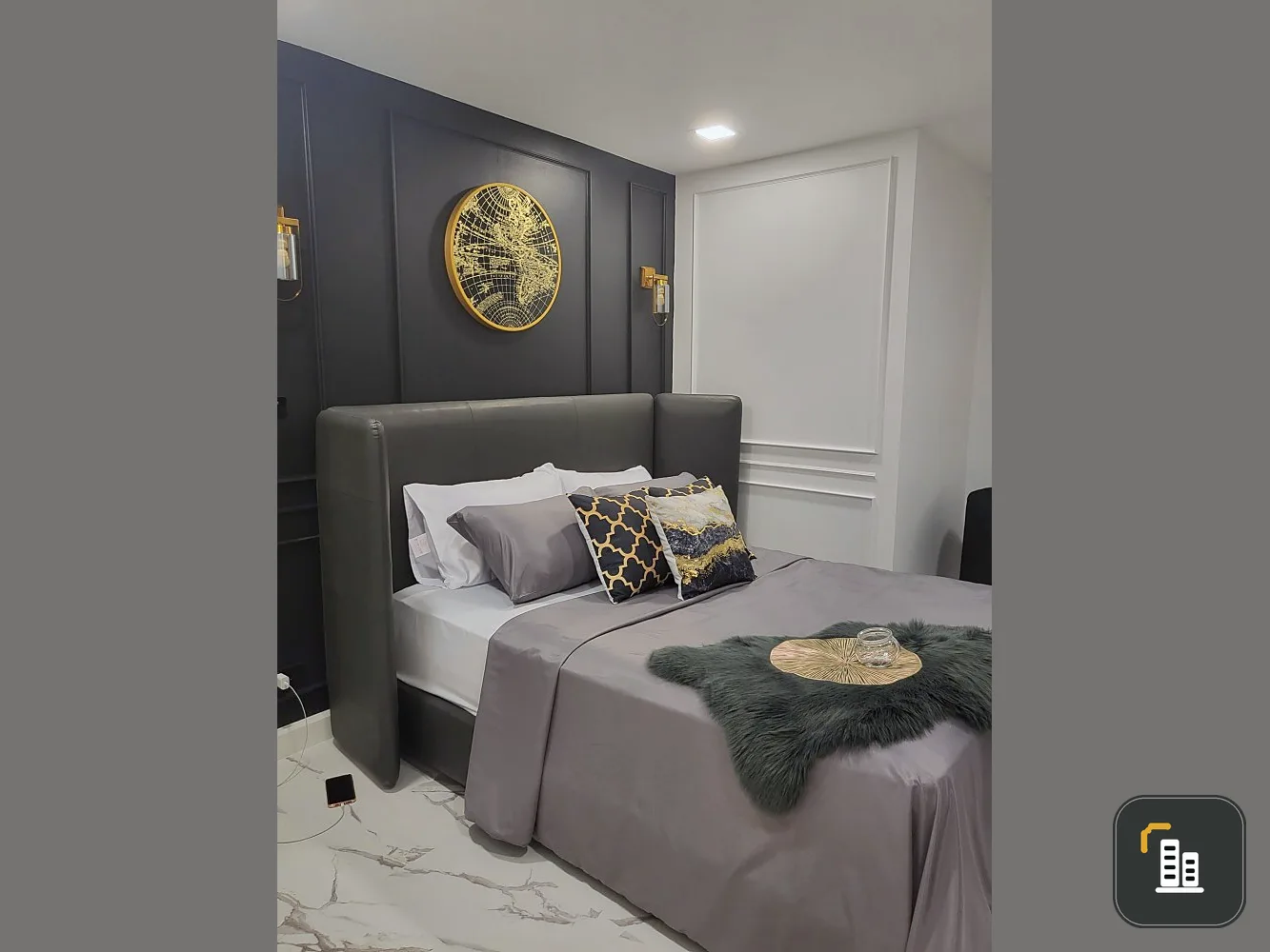 Ratchada Orchid for sale, corner room, very nice decoration, wide balcony, plus a good bathtub This must be booked quickly.