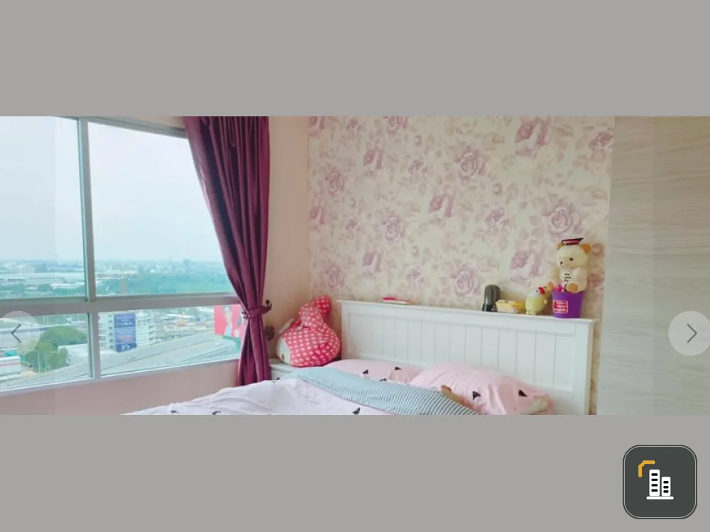 Condo for rent, Lumpini Park Rama 9 - Ratchada, fully furnished room. whole room wallpaper free washing machine