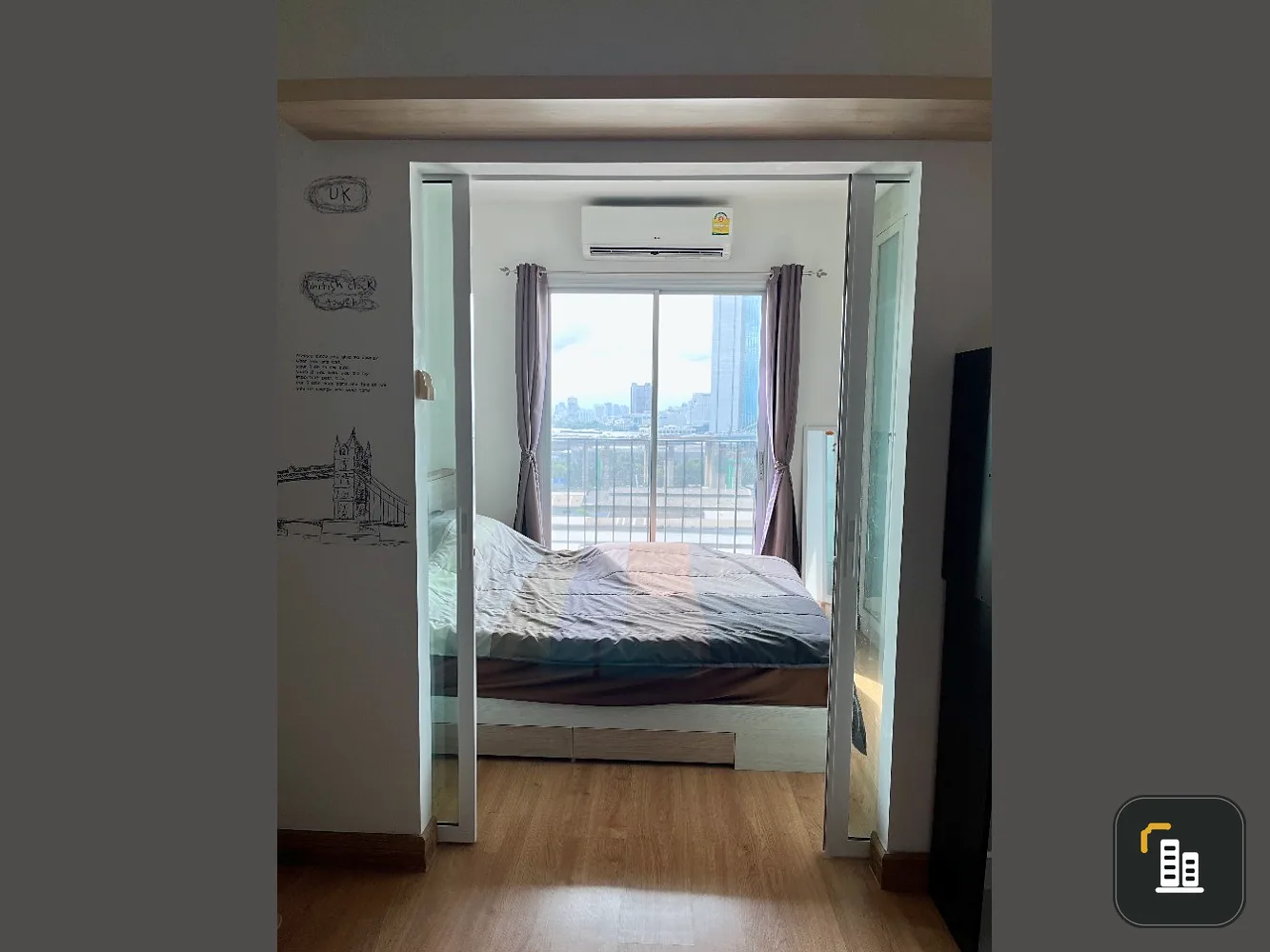 Condo for sale Chapter One Modern Dutch Next to the Chao Phraya River, corner room, 16th floor, good view, private, do not miss!