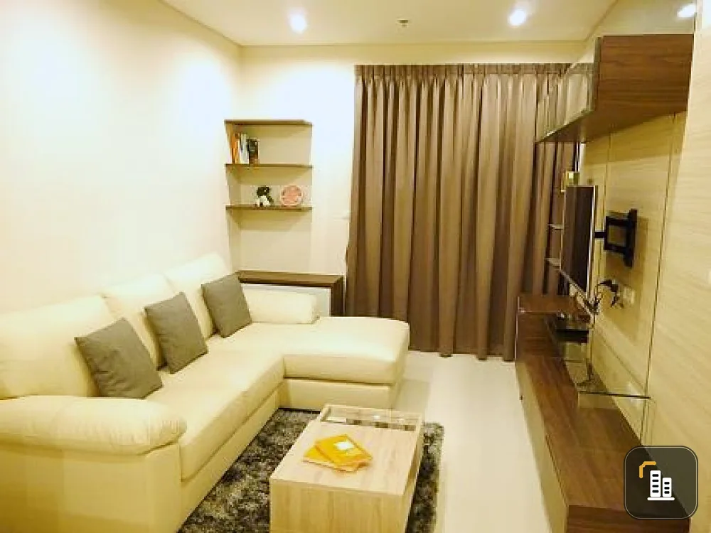 Condo for rent, Villa Asoke, 1 bedroom, 1 bathroom, large sofa, comfortable seating Built-in furniture in the whole room Not booking is a big mistake.
