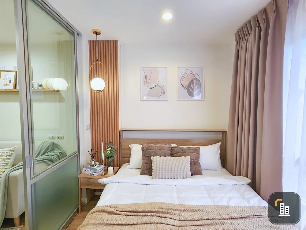 Condo for sale, Lumpini Ville On Nut-Phatthanakan. Beautiful room, green tone, comfortable, ready to move in. Don't wait, book now!