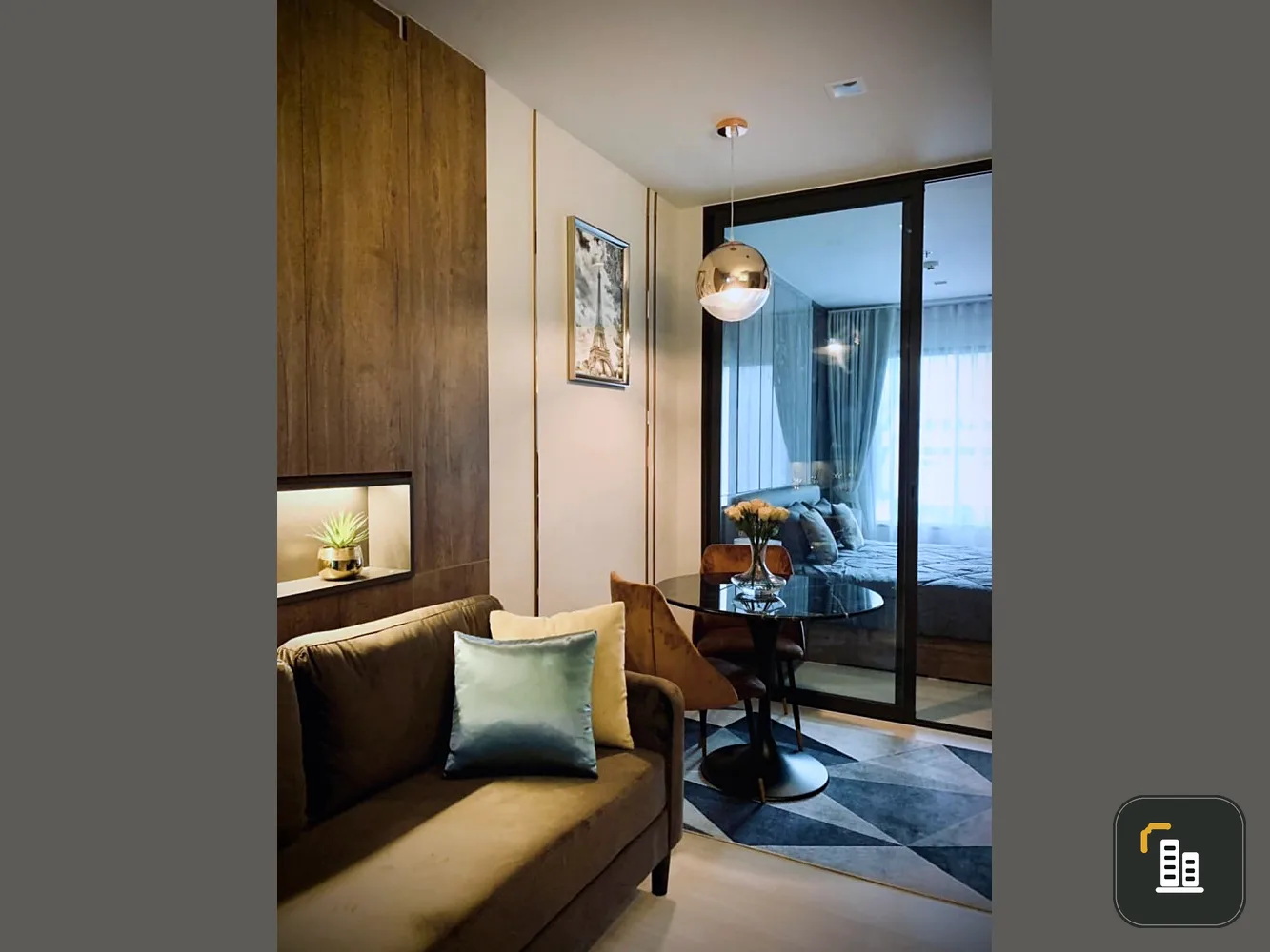 Condo for rent, Life One Wireless, decorated in modern luxury style, big screen TV, satisfying, plus a beautiful view, do not miss a lot