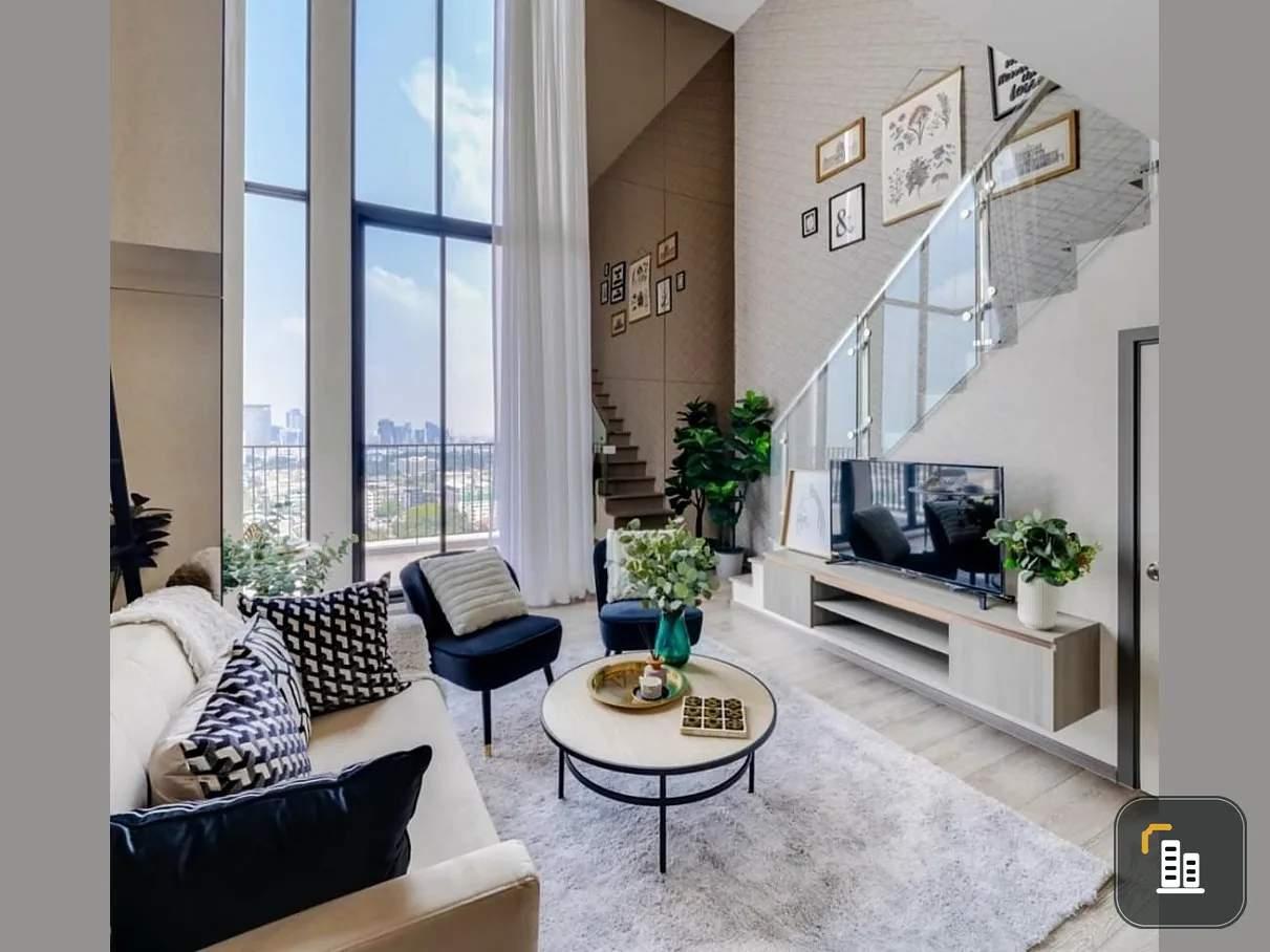 Condo for sale, Knightsbridge Collage Sukhumvit 107, high ceiling, wide balcony, luxuriously decorated room, Rare item, book now