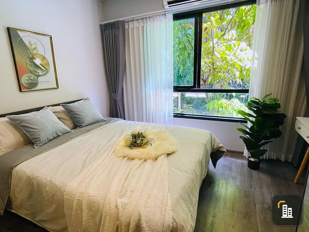 Condo for rent, Monte Rama 9, beautiful room, fully furnished, good location, convenient transportation, ready to move in, don't wait!