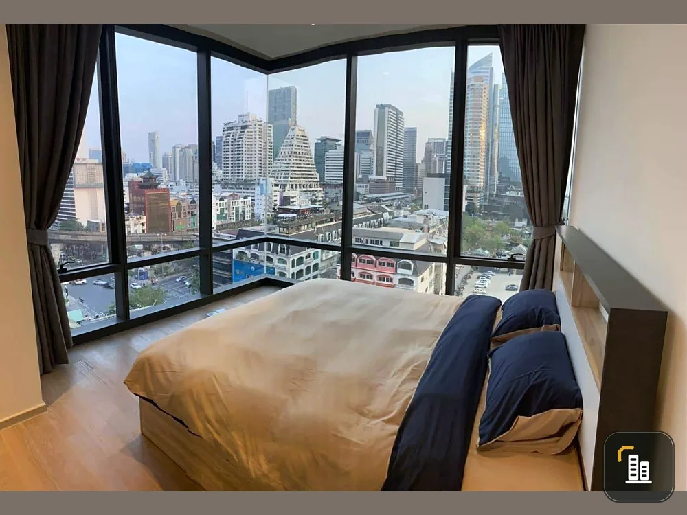 Condo for rent, Ashton Silom, 2 bedrooms, 2 bathrooms, Silom view, DUPLEX room, 11th floor, high ceiling, hurry to reserve before you miss it.