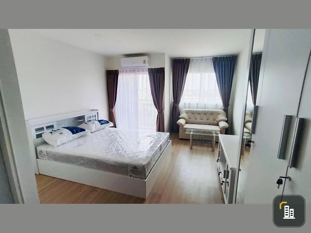 Condo for sale, Lumpini Ville Chaengwattana, 10 livable rooms, clean tones, 6th floor, with facilities. Don't miss it.