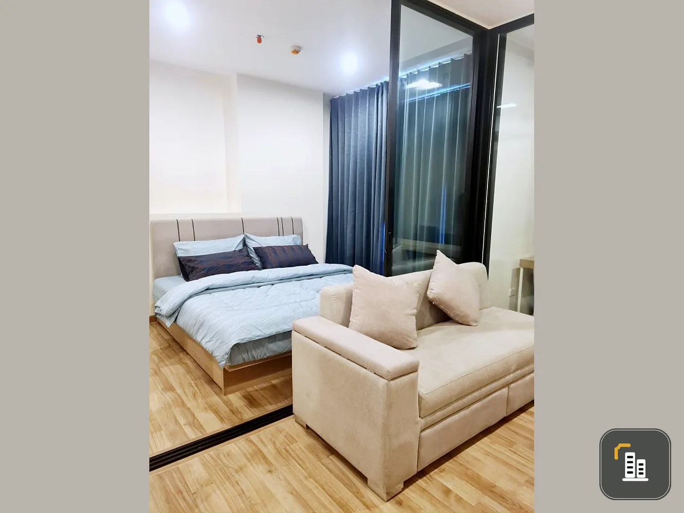 Condo for rent, Niche Mono, Charoennakorn, east, the most beautiful view of the Chao Phraya River curve. have privacy