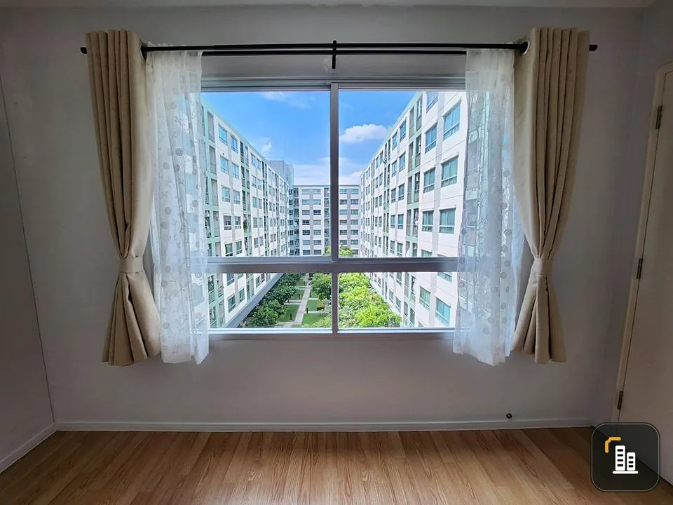 For sale, Lumpini Ville On Nut 46, empty room, 2 bedrooms, garden view, room decoration line, must reserve, don't miss it