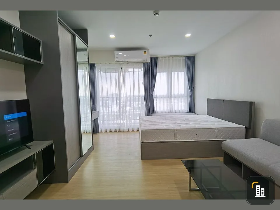 For rent, Supalai Veranda Sukhumvit 117, high floor, beautiful view, complete furniture and electrical appliances, book now.