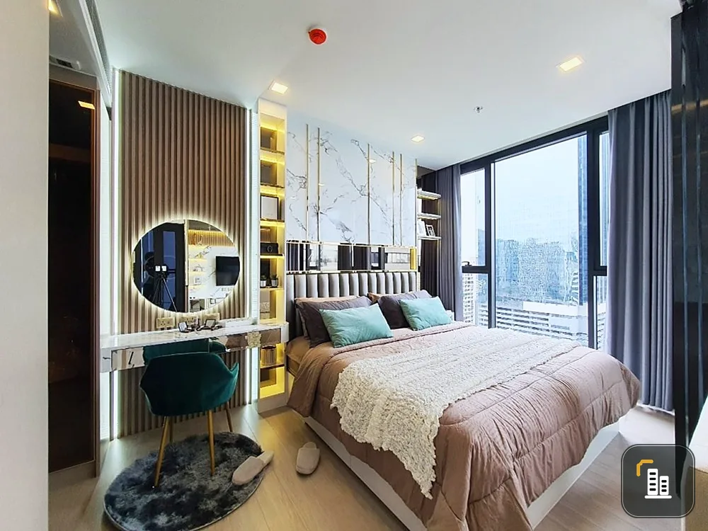 For rent condo One9five Asoke-Rama9, elegantly decorated room, looks expensive, with built-in heavy duty, do not miss booking