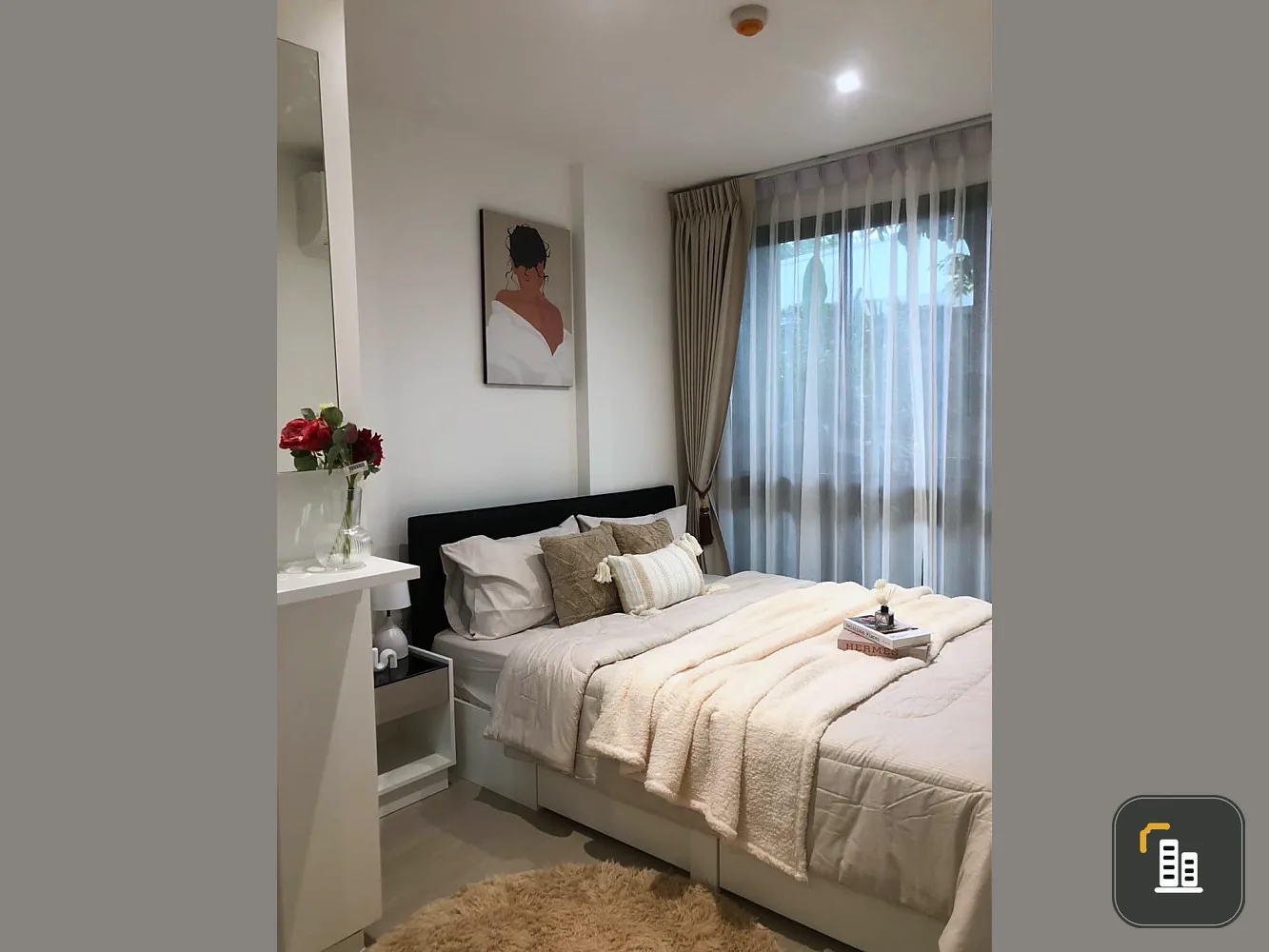 For rent, Icondo Seri Thai, Green Space, ready to move in Decorate the room nicely. Complete set of furniture. Hurry up to reserve.