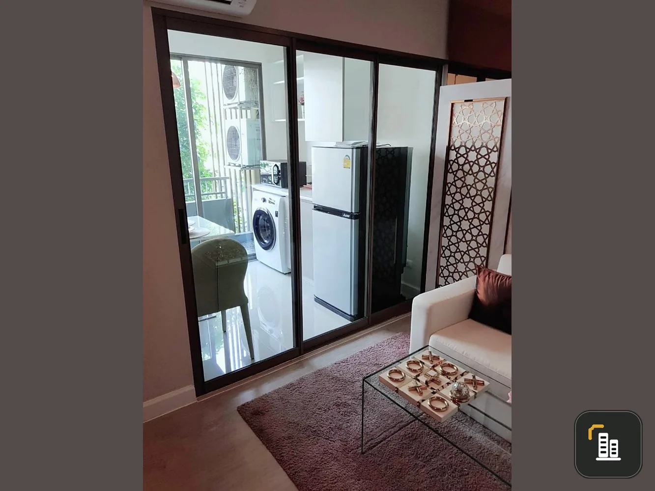 Condo for sale, Metro Luxe Ratchada, beautifully decorated room, looks good, very stylish, built-in walls, cool, don't miss it, book now.