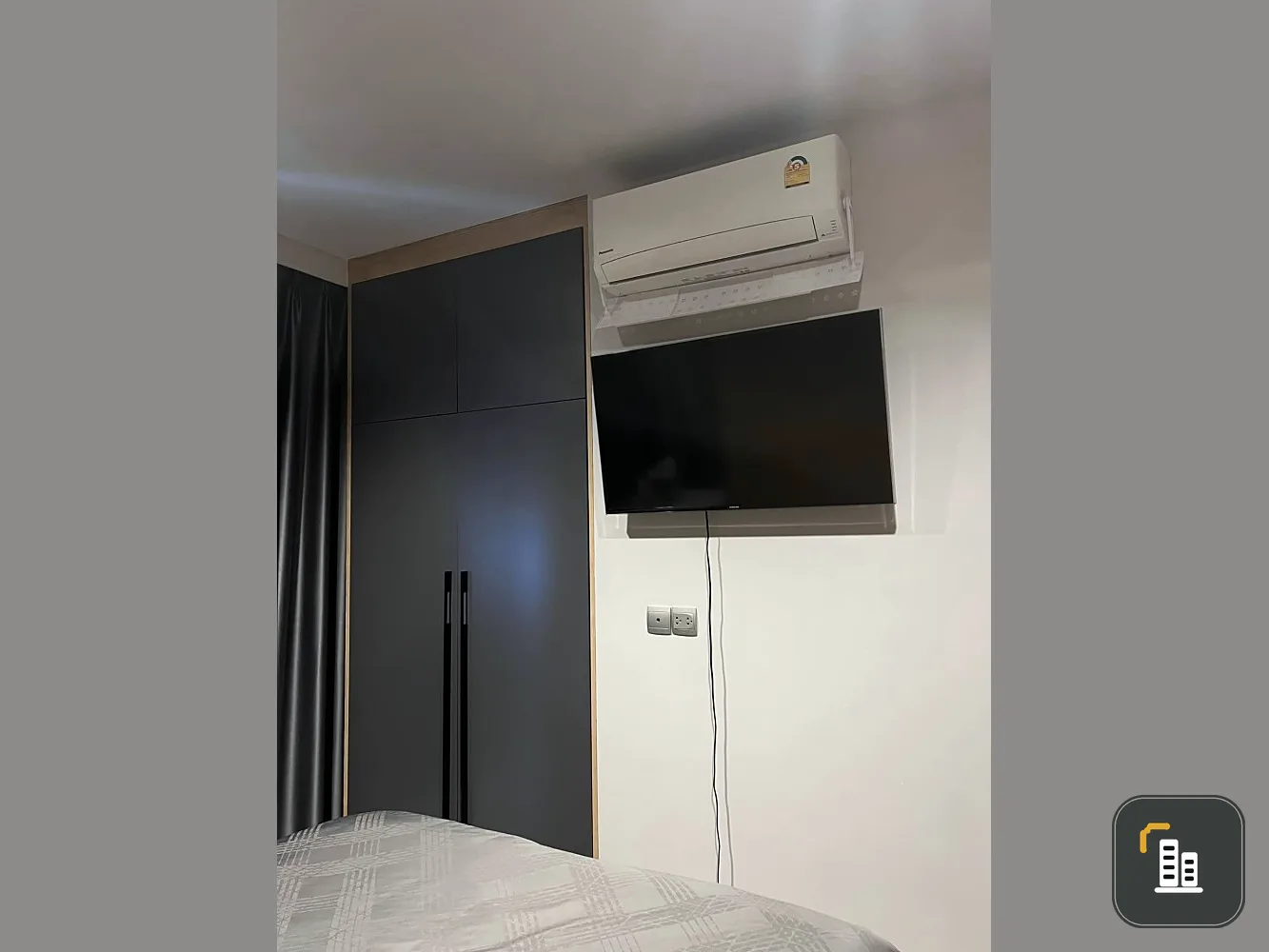 For rent, Life Asoke rama9, decorated with built-ins, the whole room is minimalist style, the storage space is perfect, don't wait.