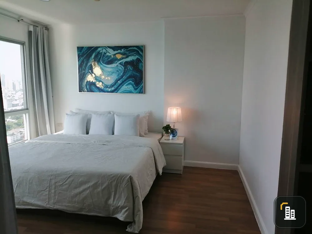 Condo for sale, Lumpini Park Riverside - Rama 3, high floor, Chao Phraya River view (combined room), fully furnished.