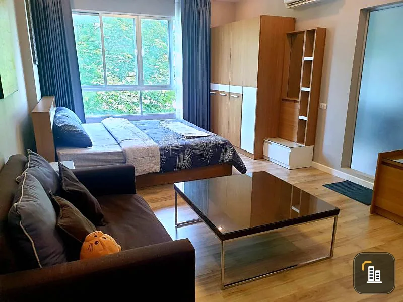 For rent dcondo campus rangsit, beautifully decorated room, east facing, big tree view in front of the room (rare)