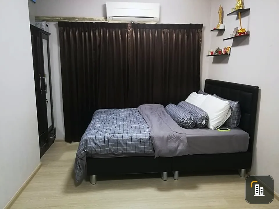 Condo for sale, Plum Condo, Ladprao 101, the most peaceful corner room. Comes with furniture, complete electrical appliances, don't miss it.