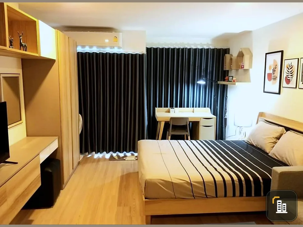 For rent, Lumpini Ville Chaengwattana-Pak Kret Station, nicely decorated room. Fully furnished and electrical appliances, book now.