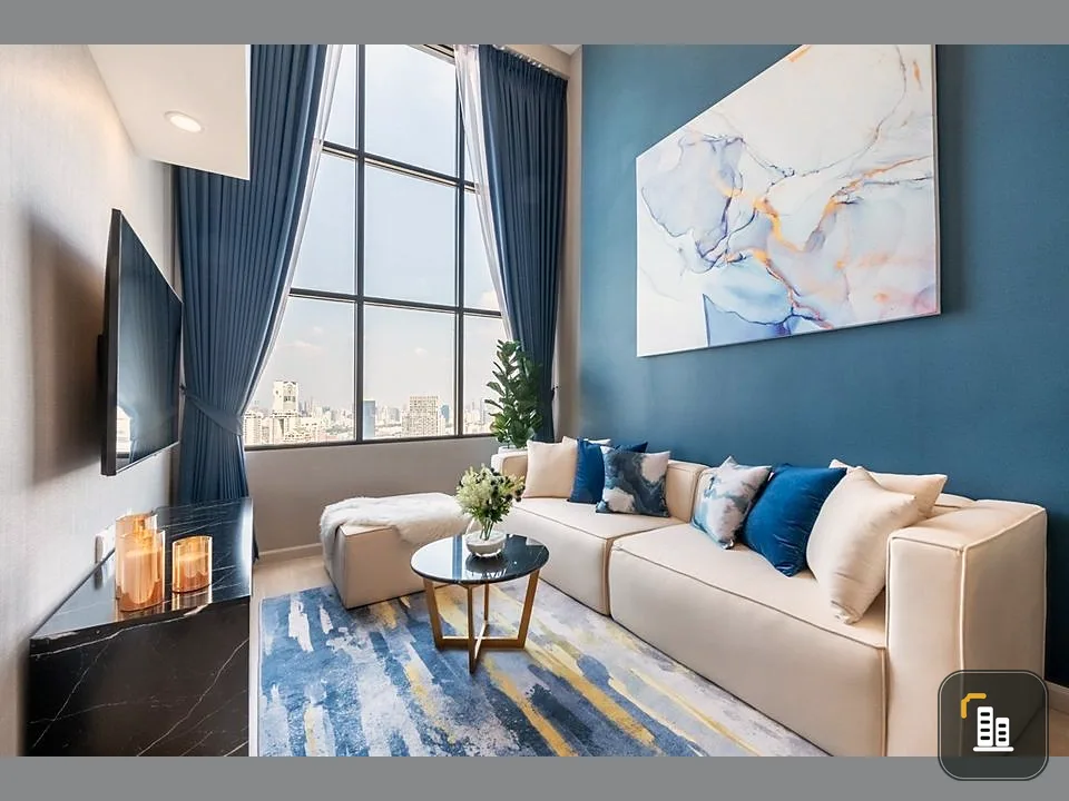 Sell / rent Knightsbridge Prime Sathorn, 41st floor, very beautiful city view, DUPLEX room, decorated with luxury, book now.