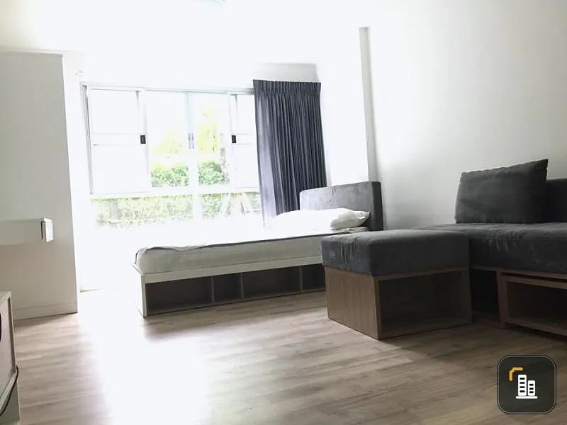 For rent, D Condo Campus Rangsit, Phase 2, studio room, beautiful garden view, like taking a vacation If interested, hurry up.