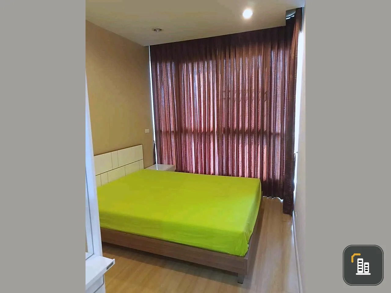 For rent, Happy Condo Ladprao101, furnished + electrical appliances ready. City view, north balcony, book now