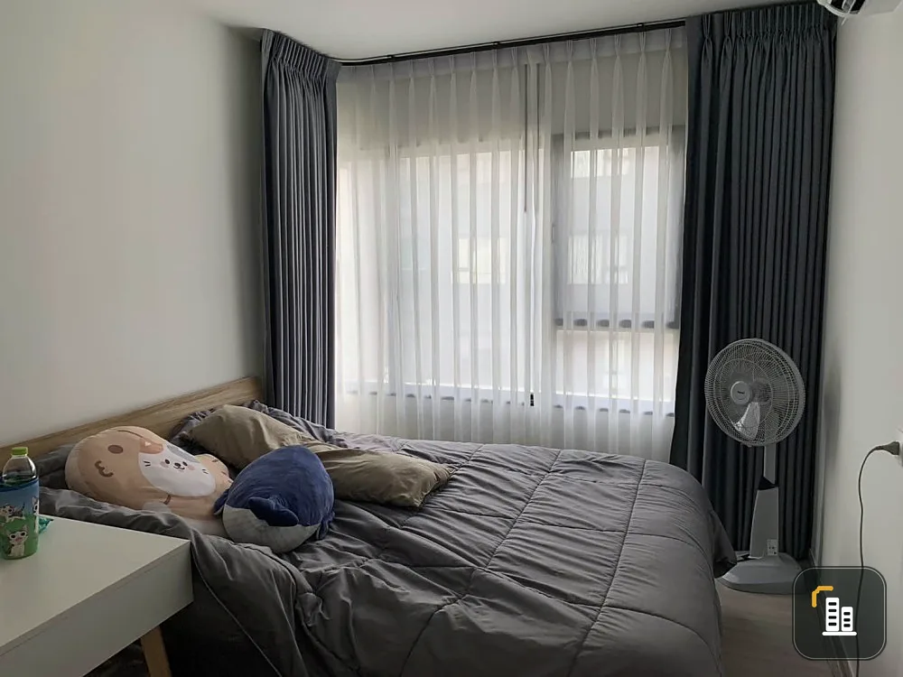 Condo for sale: Aspire Sukhumvit-Onnut, corner room, fully furnished + electrical appliances There is a wide balcony. You can reserve now.