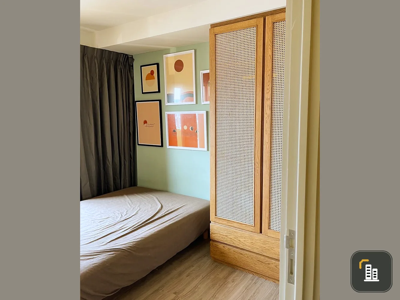 Condo for rent, the base, Sukhumvit 50, nice decorated room The atmosphere is very quiet, very private, good view, book now.