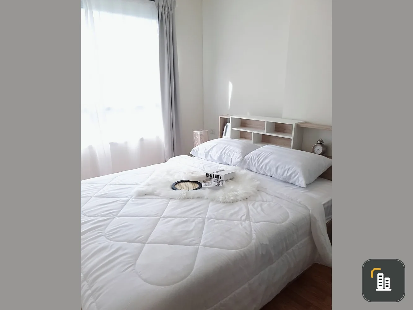 Condo for sale, Lumpini Ville Nakhon In Riverville, 21st floor, good view, decorated room in white tones, comfortable for eyes, this price is hurry to