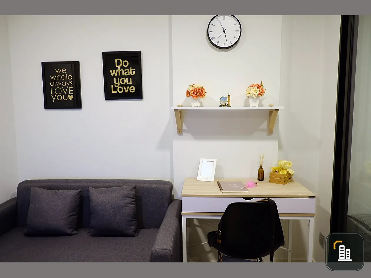 Decorate the room, very cute. Room 1 Bed Cave Condo for rent, very nice, fully furnished + good electrical appliances.